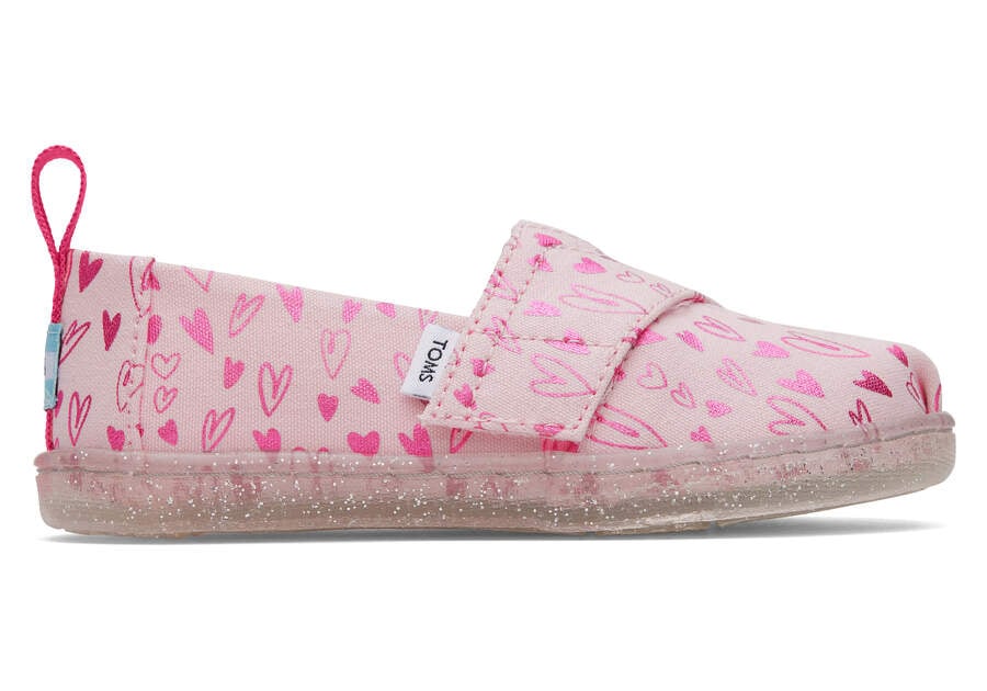 Toms Tiny Alpargata Foil Hearts Print Alpargatas Kinder Rosa Schweiz | Bestellen Schweiz722-583