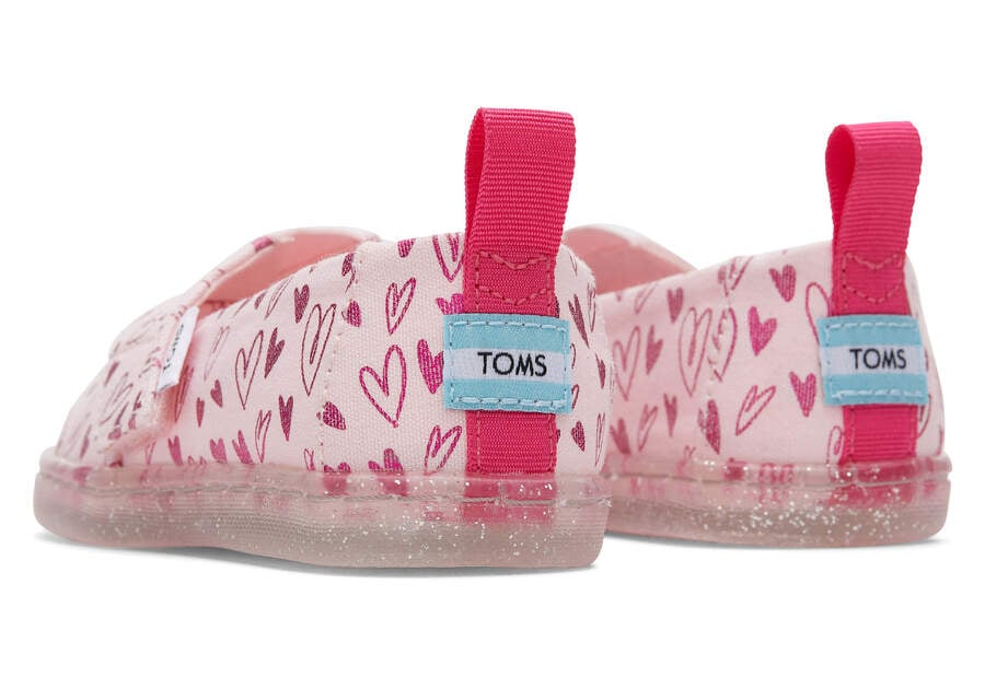 Toms Tiny Alpargata Foil Hearts Print Alpargatas Kinder Rosa Schweiz | Bestellen Schweiz722-583