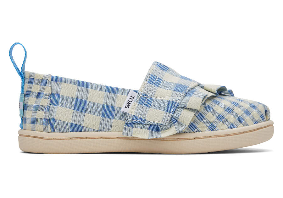 Toms Tiny Alpargata Gingham Ruffle Alpargatas Kinder Blau Schweiz | Bestellen Schweiz918-141