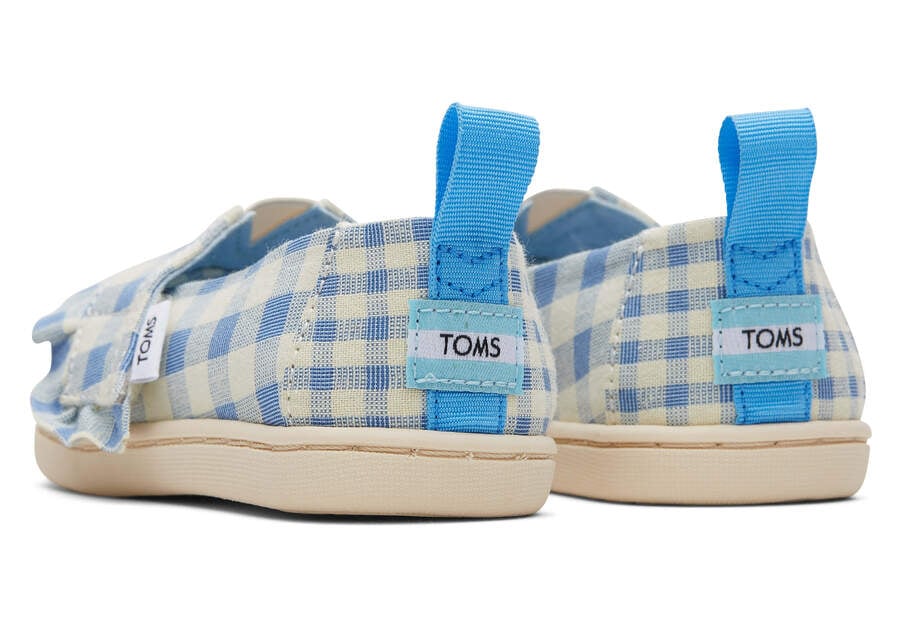 Toms Tiny Alpargata Gingham Ruffle Alpargatas Kinder Blau Schweiz | Bestellen Schweiz918-141