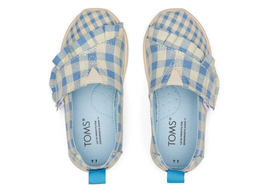 Toms Tiny Alpargata Gingham Ruffle Alpargatas Kinder Blau Schweiz | Bestellen Schweiz918-141