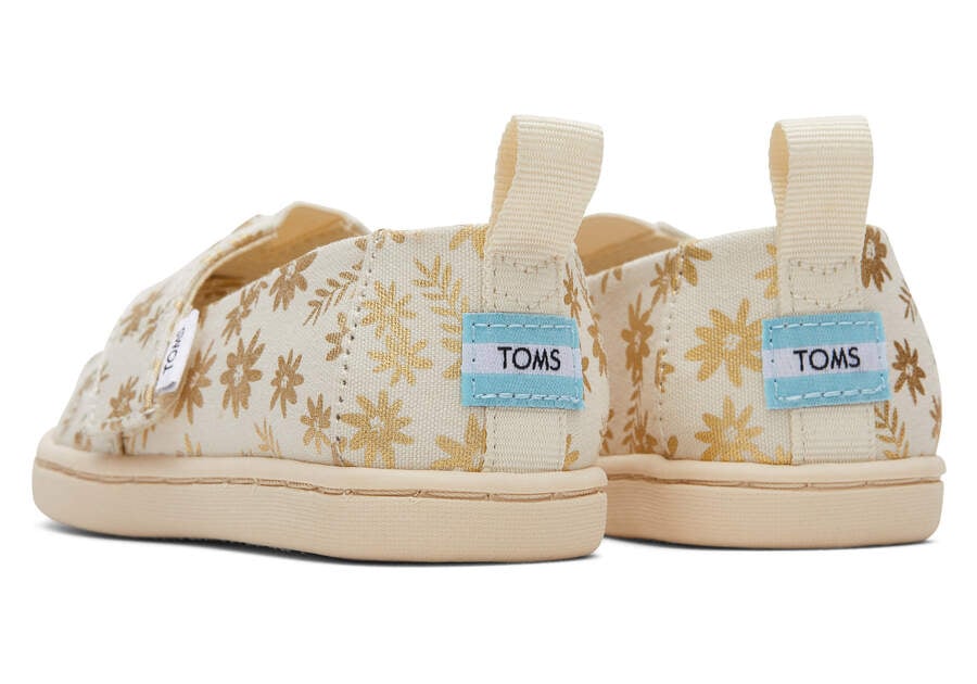 Toms Tiny Alpargata Gold Foil Floral Blooms Alpargatas Kinder Beige Gold Schweiz | Bestellen Schweiz447-610