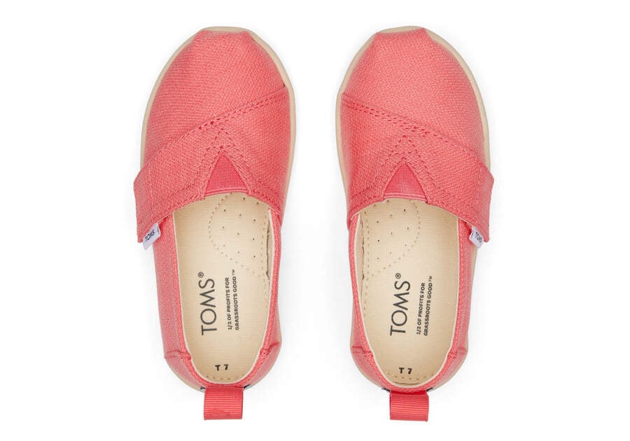 Toms Tiny Alpargata Refibra Tencel Textured Woven Alpargatas Kinder Koralle Schweiz | Bestellen Schweiz812-676