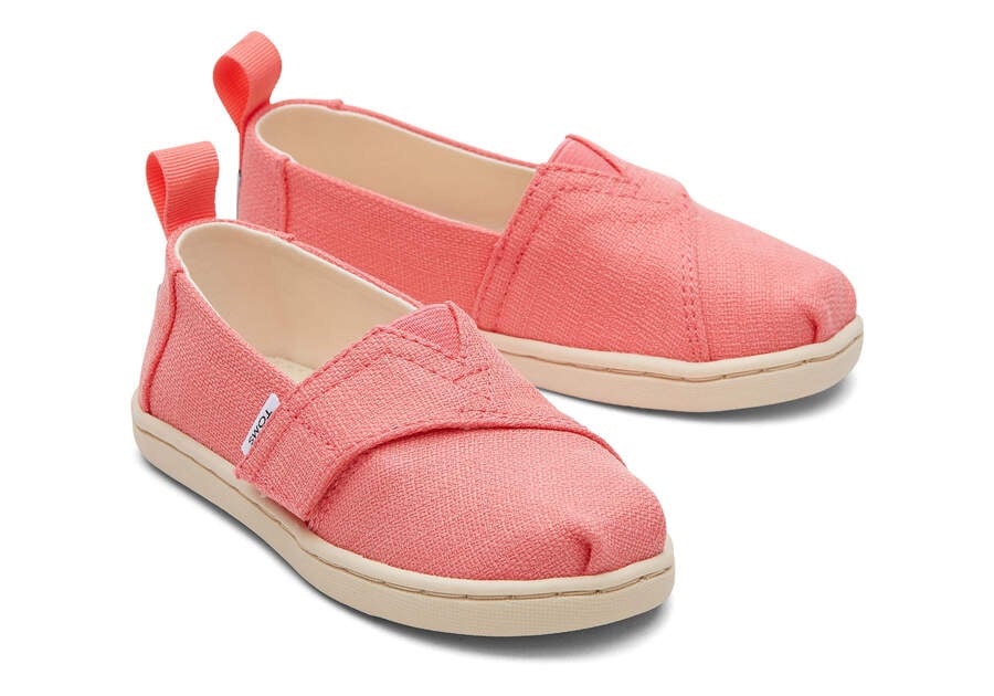 Toms Tiny Alpargata Refibra Tencel Textured Woven Alpargatas Kinder Koralle Schweiz | Bestellen Schweiz812-676