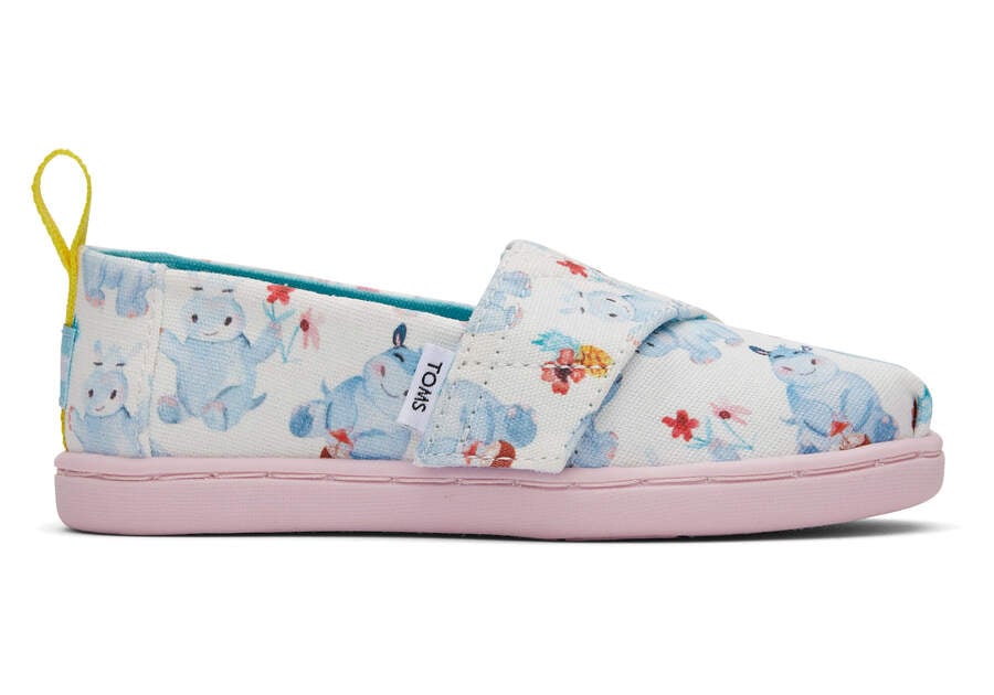 Toms Tiny Alpargata Summer Hippos Alpargatas Kinder Weiß Schweiz | Bestellen Schweiz523-197