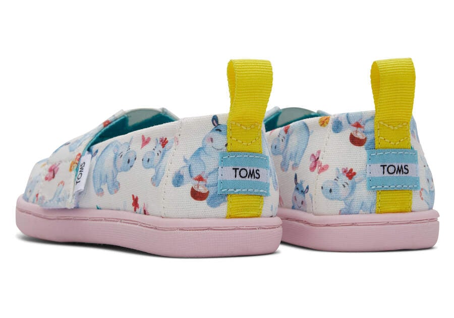 Toms Tiny Alpargata Summer Hippos Alpargatas Kinder Weiß Schweiz | Bestellen Schweiz523-197