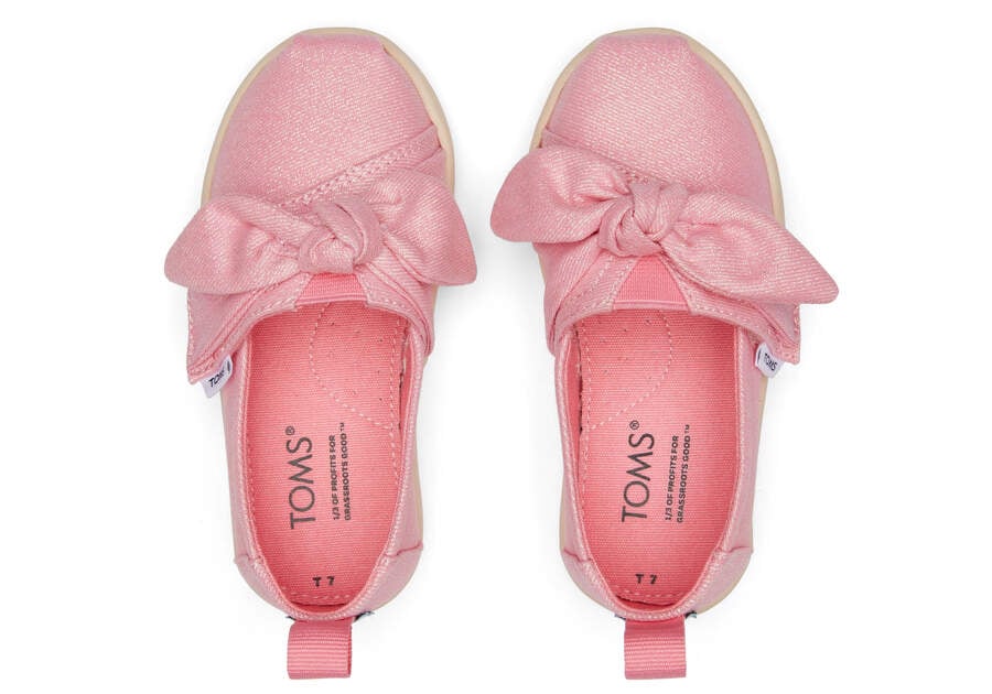 Toms Tiny Alpargata Twill Glimmer Bow Alpargatas Kinder Rosa Schweiz | Bestellen Schweiz602-259