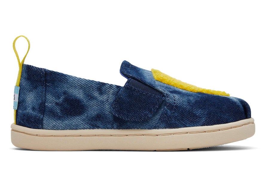 Toms Tiny Alpargata Twin Gore Washed Denim Ligthning Bolt Alpargatas Kinder Navy Blau Schweiz | Bestellen Schweiz905-591