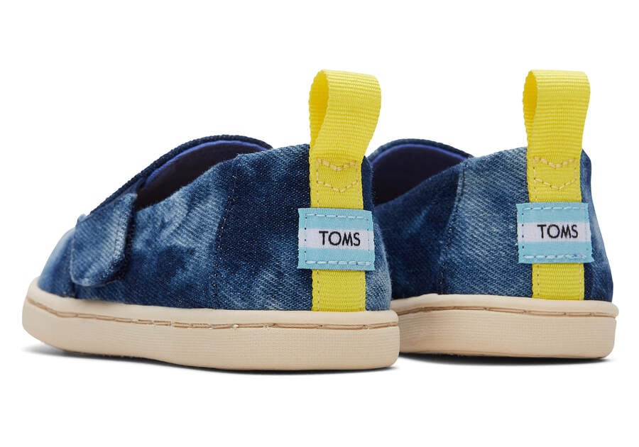 Toms Tiny Alpargata Twin Gore Washed Denim Ligthning Bolt Alpargatas Kinder Navy Blau Schweiz | Bestellen Schweiz905-591