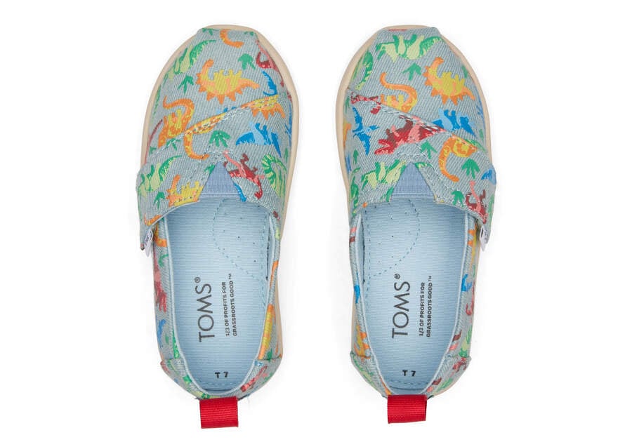 Toms Tiny Alpargata Washed Denim Dinomite Dinos Alpargatas Kinder Blau Schweiz | Bestellen Schweiz733-155