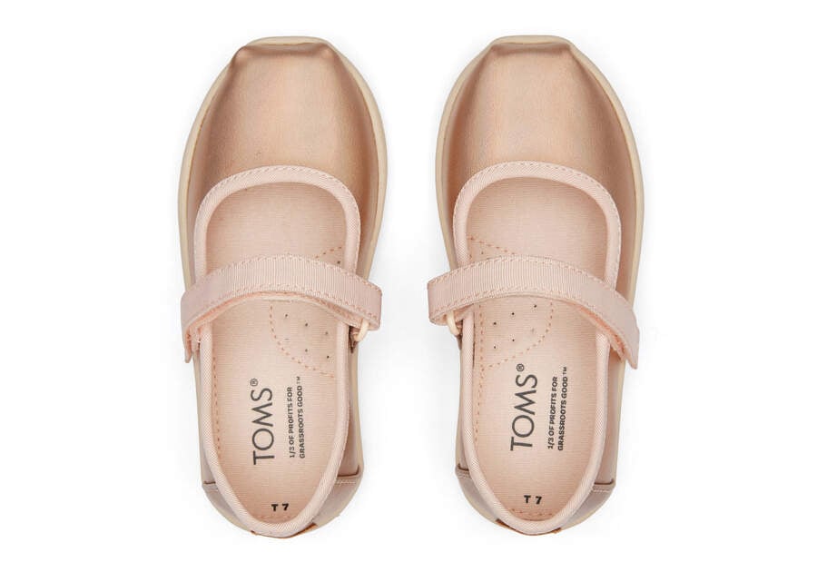 Toms Tiny Mary Jane Metallic Slip On Kinder Rosa Gold Metal Schweiz | Bestellen Schweiz433-596