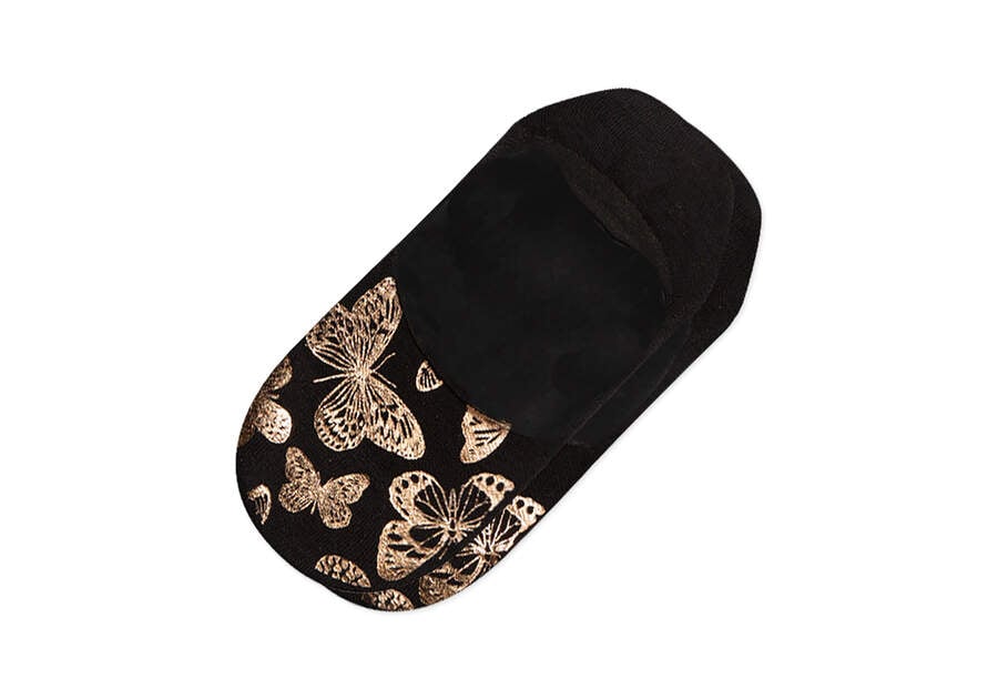 Toms Ultimate No Show Socks Foiled Butterflies Socken Damen Schwarz Gold Schweiz | Bestellen Schweiz091-113