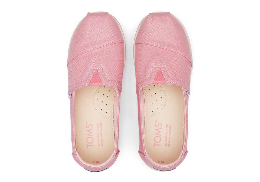 Toms Youth Alp Plattform Twill Glimmer Alpargatas Kinder Rosa Schweiz | Bestellen Schweiz120-817