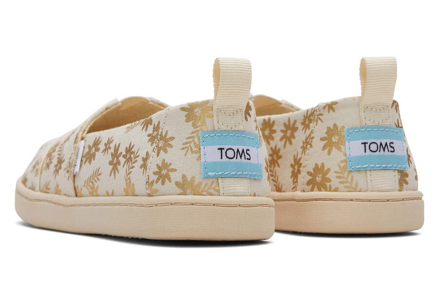 Toms Youth Alpargata Gold Foil Floral Blooms Alpargatas Kinder Beige Gold Schweiz | Bestellen Schweiz012-153