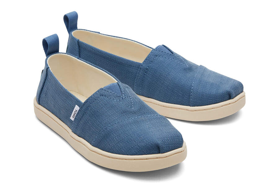 Toms Youth Alpargata Refibra Tencel Textured Woven Alpargatas Kinder Blau Schweiz | Bestellen Schweiz524-359