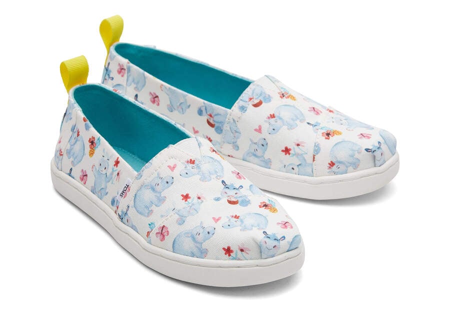 Toms Youth Alpargata Summer Hippos Alpargatas Kinder Weiß Schweiz | Bestellen Schweiz771-607