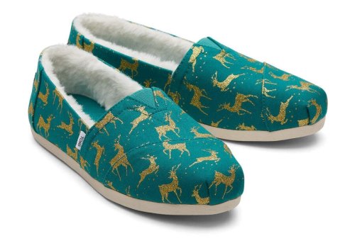 Toms Alpargata Glitter Reindeer Alpargatas Damen Grün Schweiz | Bestellen Schweiz424-488