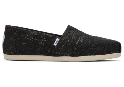 Toms Alpargata Metallic Linen Alpargatas Damen Schwarz Metal Schweiz | Bestellen Schweiz864-559