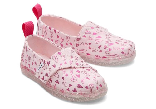 Toms Tiny Alpargata Foil Hearts Print Alpargatas Kinder Rosa Schweiz | Bestellen Schweiz722-583