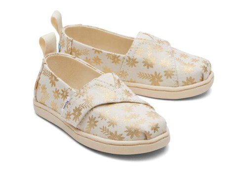 Toms Tiny Alpargata Gold Foil Floral Blooms Alpargatas Kinder Beige Gold Schweiz | Bestellen Schweiz447-610